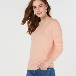 Charter Club V-Neck Cashmere Sweater Blush Small